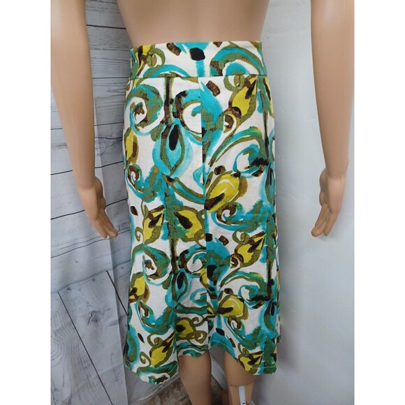 Kasper Essential Sportswear Watercolor Skirt Linen Blend A line Sz 16W - Picture 4 of 9